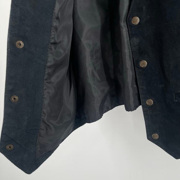 VINTAGE Vest Medium Leather John L. Blair Personal Choice Black Western Country - Picture 10 of 11